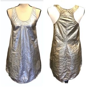 PIPIT METALLIC SILVER FRONT & GOLD BACK TYVEK SLEEVELESS TANK DRESS
